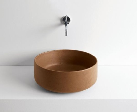 Раковина Artceram Cognac Quadro накладная без отверстий цвет Ombra bruciata COL001 19 00
