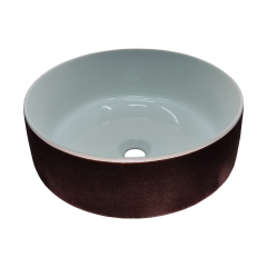 Раковина Artceram Cognac Quadro накладная без отверстий цвет белый/testa di moro COL001 01 65