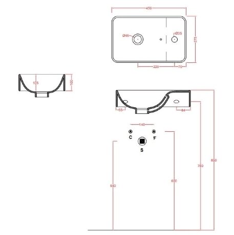 Раковина Artceram Washbasins подвесная с одним отверстием перелив белый LML003 01 00