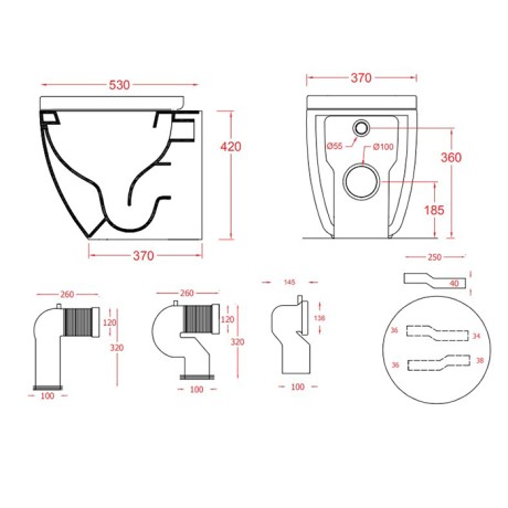 Унитаз Artceram приставной безободковый цвет foresta FLV005 43 00