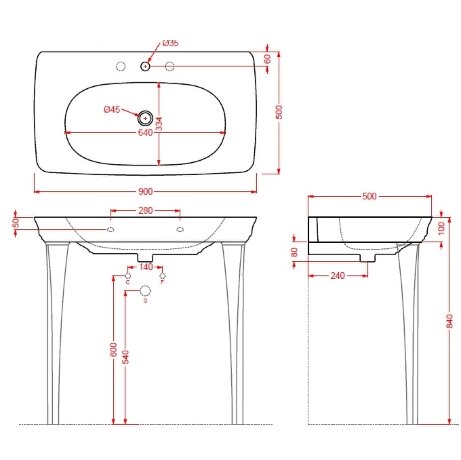 Раковина Artceram Civitas на консоль/ножки с одним отверстием цвет белый CIL002 01 00