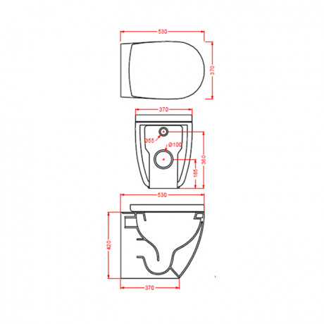 Унитаз Artceram приставной безободковый цвет petrolio FLV005 42 00