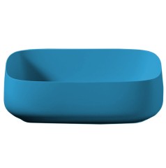 Раковина Artceram Cognac Quadro накладная без отверстий цвет Blue avio COL009 38 00