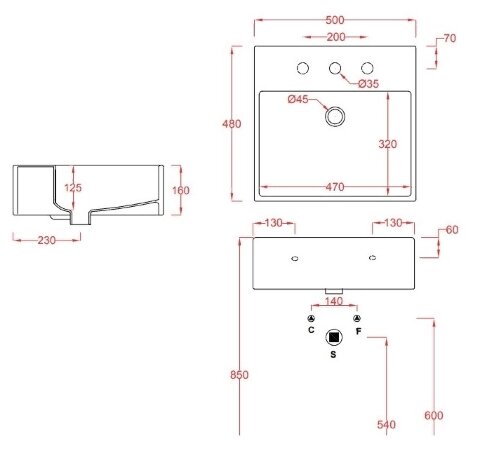 Раковина Artceram Quadro подвесная/накладная с одним отверстием цвет белый QUL002 01 00