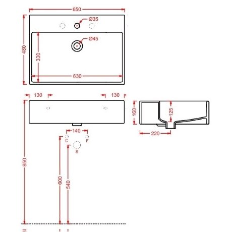 Раковина Artceram Quadro подвесная/накладная с одним отверстием цвет белый QUL003 01 00