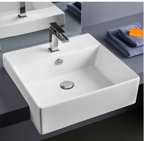 Раковина Artceram Quadro полувстраиваемая сверху с одним отверстием цвет белый QUL004 01 00