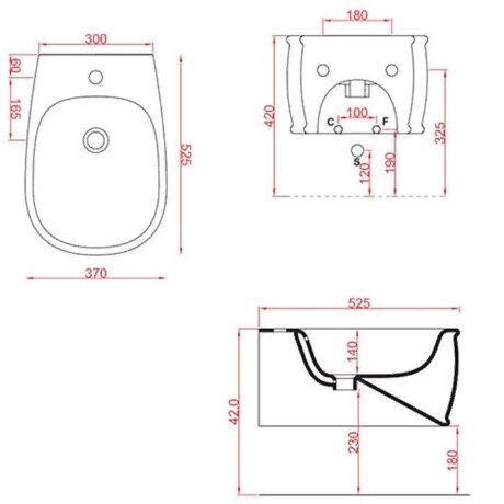 Биде Artceram Azuley подвесной с одним отверстием цвет черный AZB001 03 00