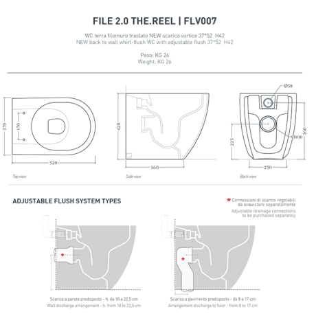 Унитаз Artceram File 2.0 напольный приставной к стене безободковый слив универсальный турбо смыв the.reel цвет белый FLV007 01 00