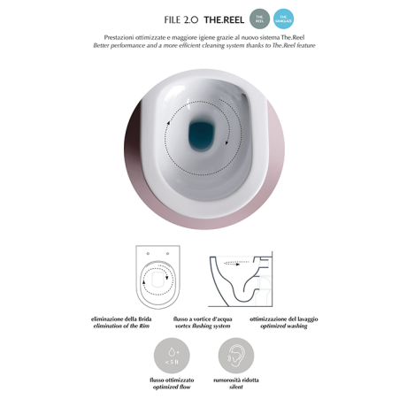Унитаз Artceram File 2.0 напольный приставной к стене безободковый слив универсальный турбо смыв the.reel цвет белый FLV007 01 00