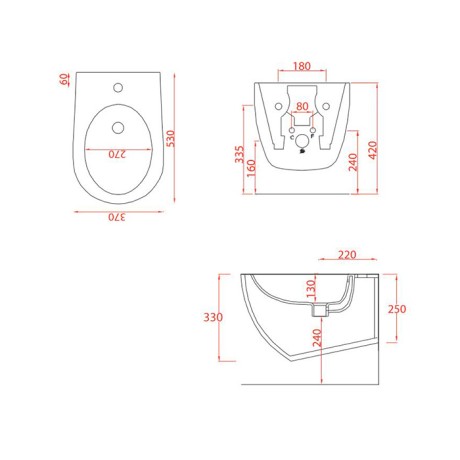 Биде Artceram File 2.0 подвесной с одним отверстием цвет белый матовый FLB001 05 30