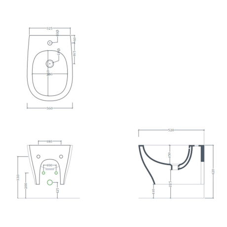 Биде Artceram File 2.0 подвесное с одним отверстием цвет белый TEB004 01 00