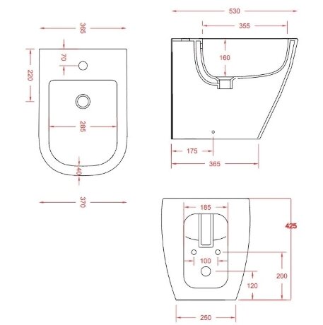 Биде Artceram Faster напольное с одним отверстием цвет белый FSB002 01 00