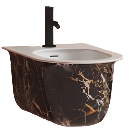 Биде Artceram CHIC подвесной с одним отверстием цвет Portoro gold CHB001 48 00