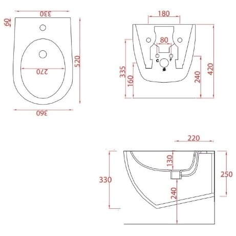 Биде Artceram File 2.0 подвесной с одним отверстием цвет белый FLB001 01 30